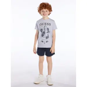 Organic cotton T-shirt for kids Guess image-2
