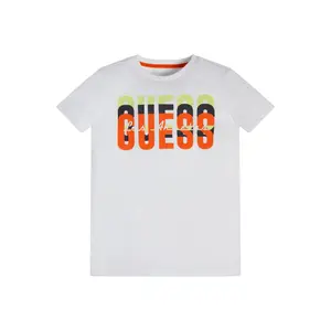 Organic cotton T-shirt for kids Guess image-1