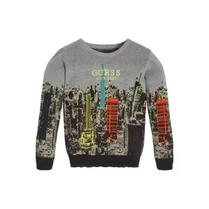 Organic cotton all-over sweater for kids Guess image-0