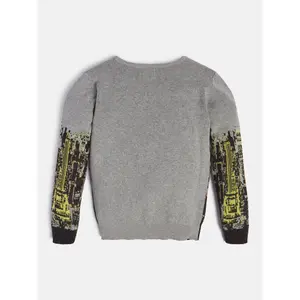 Organic cotton all-over sweater for kids Guess image-1