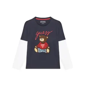 Children's long-sleeved round-neck T-shirt Guess image-0