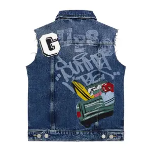 Children's denim sleeveless jacket Guess image-1