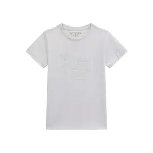 Kids' jacquard jersey T-shirt Guess pure white image-0