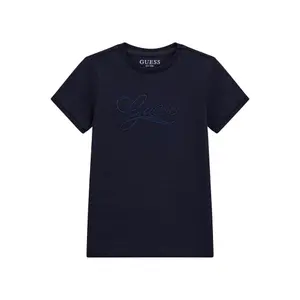 Kids' jacquard jersey T-shirt Guess smart blue image-0