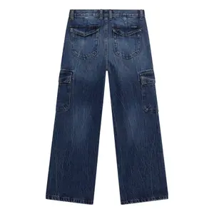 Oversize dziecięce dżinsy cargo sztywne Guess image-1