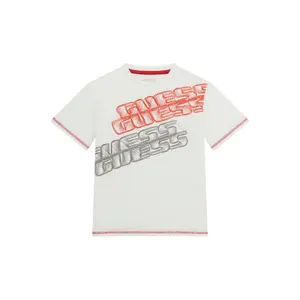 Short-sleeved cotton T-shirt for kids Guess image-0