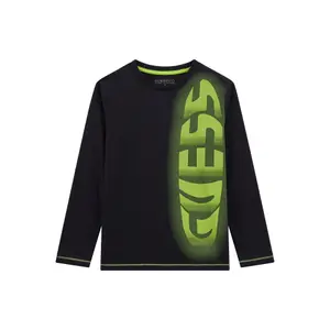 Children's long-sleeved T-shirt with printed logo on the front Guess image-0