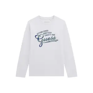 T-shirt round neck long sleeves child Guess image-0