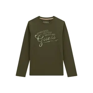 Children's long sleeve T-shirt with round neck Guess image-0