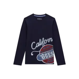 T-shirt round neck long sleeves child Guess image-0