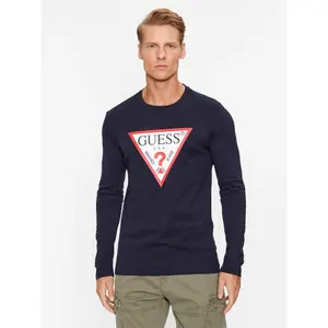 T-shirt maniche lunghe con scollo rotondo Guess Original Logo image-2