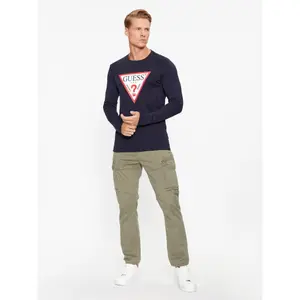 T-shirt maniche lunghe con scollo rotondo Guess Original Logo image-1