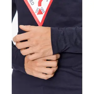 T-shirt maniche lunghe con scollo rotondo Guess Original Logo image-4