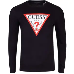 T-shirt maniche lunghe con scollo rotondo Guess Original Logo image-0