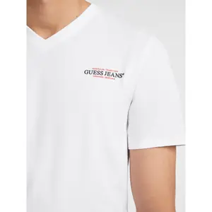 T-shirt slim col V Guess American image-3
