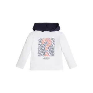 Long sleeve hooded t-shirt for kids Guess image-0