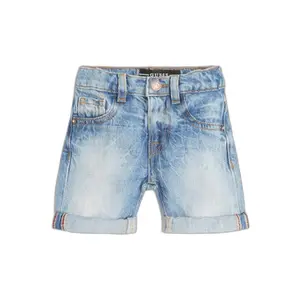Denim shorts in linen for children Guess Minime image-0
