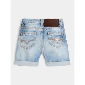 Denim shorts in linen for children Guess Minime image-1