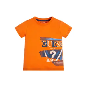 Organic cotton T-shirt for kids Guess image-0