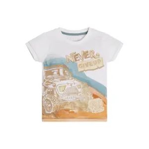 Organic flamed jersey t-shirt for kids Guess image-5