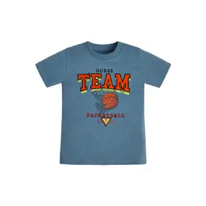 Organic flamed jersey t-shirt for kids Guess image-2