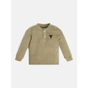 Baby boy long sleeve mesh t-shirt Guess Henley image-1