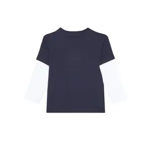 Camiseta de manga larga de cuello redondo de algodón para bebé niño Guess image-1