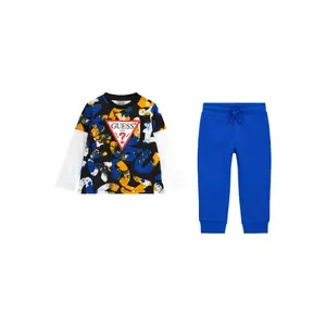 Baby boy long sleeve t-shirt and trousers set Guess image-0