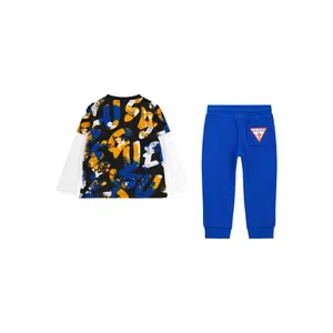 Baby boy long sleeve t-shirt and trousers set Guess image-1