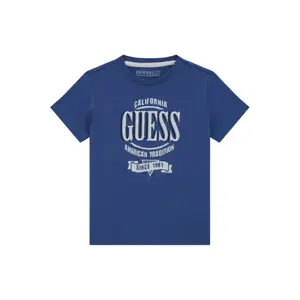 Children's cotton T-shirt with front print Guess image-0