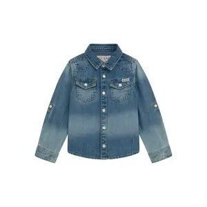 Adjustable Sleeve Denim Shirt for Kids Guess image-0