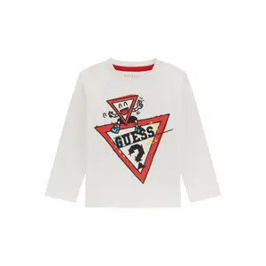 Long sleeve logo T-shirt for kids Guess image-0