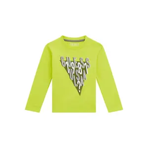 Simple and discreet long-sleeve T-shirt for baby boy Guess image-0