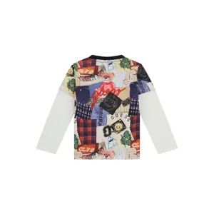 Long-sleeve graphic logo T-shirt for kids Guess image-1