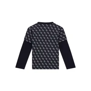 Kids' long sleeve ribbed crew neck T-shirt Guess image-1