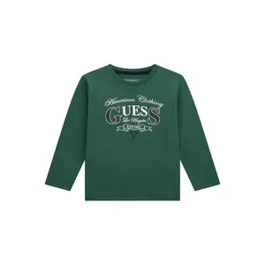 Kids' long sleeve ribbed crew neck T-shirt Guess image-0