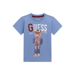 Classic round neck long sleeve T-shirt for baby boy Guess image-0