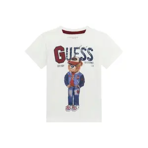 Classic round neck long sleeve baby boy t-shirt Guess image-0