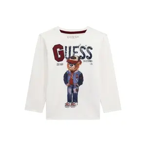 Long-sleeved T-shirt with crew neck for baby boys Guess image-0