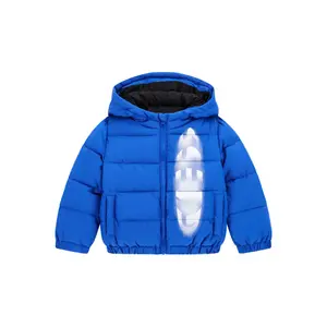Hooded puffer jacket with long sleeves for baby boy Guess image-0