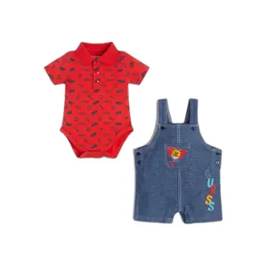 Baby boy polo romper + overalls set Guess image-0