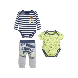 Baby boy long sleeve romper + pants set Guess image-0