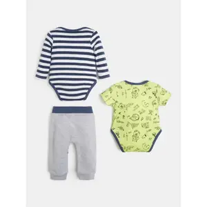 Baby boy long sleeve romper + pants set Guess image-1