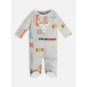 Organic cotton romper printed interlock baby boy Guess image-1