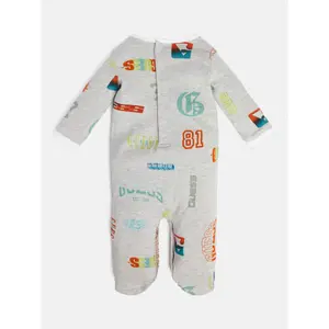 Organic cotton romper printed interlock baby boy Guess image-2