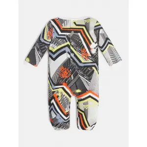 Organic cotton romper printed interlock baby boy Guess image-2