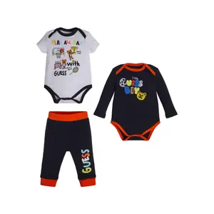 Set body + body manches longues et pantalon coton organique bébé garçon Guess image-0