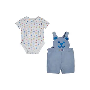 Set body + salopette short jersey bébé garçon Guess Oxford image-0