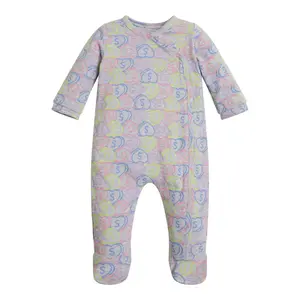 Brushed baby girl romper Guess Interlock Overall image-0