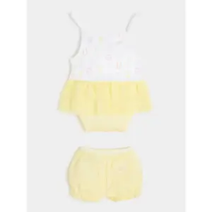 Baby girl bodysuit + denim overalls set Guess image-1